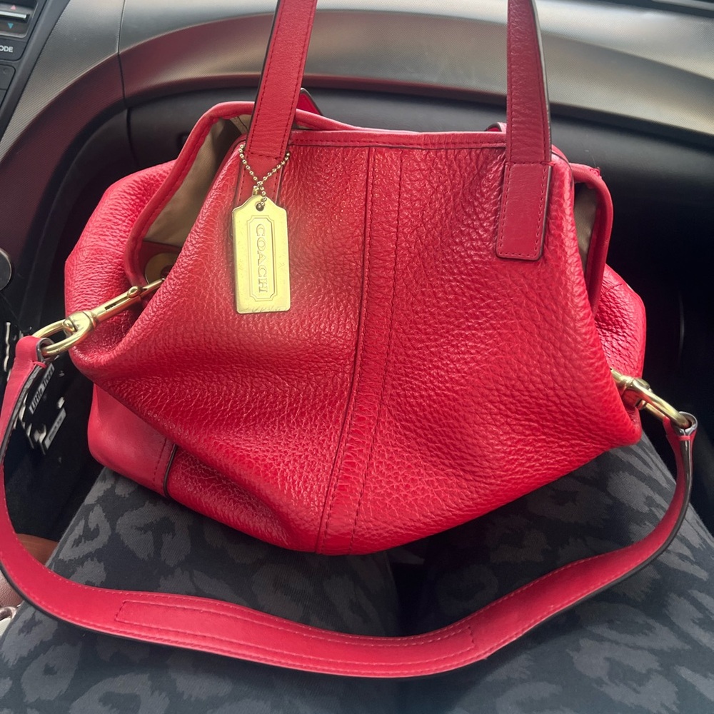 Coach red Rare vintage shoulder leather purse